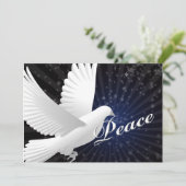 青エレガント平和鳩季節のごあいさつ シーズンカード (スタンド正面)