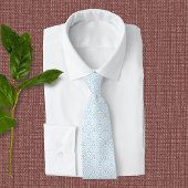 青エレガント幾何学模様 ネクタイ