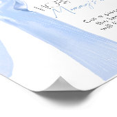 青エレガント弓ママのお腹の大きさ ポスター (角)