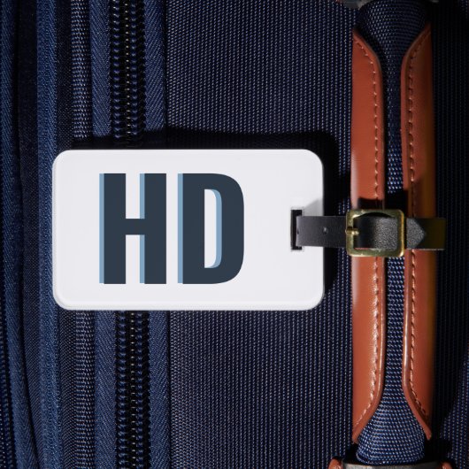 青エレガント影モノグラムヴィンテージビーチ旅行 ラゲッジタグ (正面インサイチュ4)