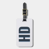 青エレガント影モノグラムヴィンテージビーチ旅行 ラゲッジタグ (正面縦)