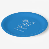 青エレガント応援95年95誕生日 ペーパープレート (アングル)