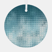 青エレガント抽象芸術：美しい背景 ガラスオーナメント (裏面)