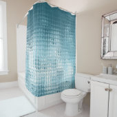 青エレガント抽象芸術：美しい背景 シャワーカーテン (インサイチュ)