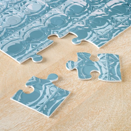 青エレガント抽象芸術:美しい背景 ジグソーパズル (側面)