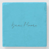 青エレガント文字書名 ストーンコースター (正面)