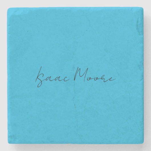 青エレガント文字書名 ストーンコースター (正面)