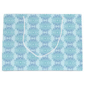 青エレガント曼荼羅の模様 ラージペーパーバッグ (正面)