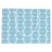 青エレガント曼荼羅の模様 ラージペーパーバッグ (裏面)