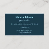 青エレガント月の水色 名刺 (裏面)