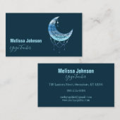 青エレガント月の水色 名刺 (正面/裏面)