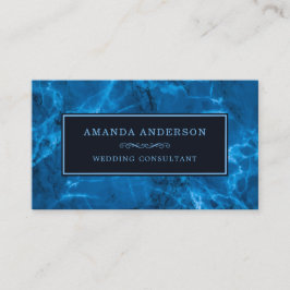 青エレガント枠と大理石 |名刺 名刺