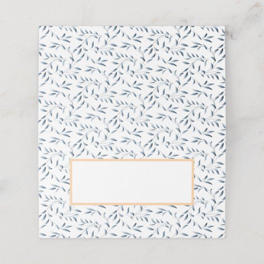 青エレガント柳パターンディナーパーティーテーブル プレイスカード (外部開封)