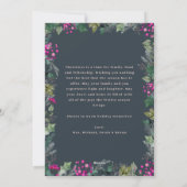 青エレガント桃色の葉2フォトクリスマスカード シーズンカード (裏面)