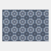 青エレガント模様贈答用ラッピング紙シート ラッピングペーパーシート (正面2)