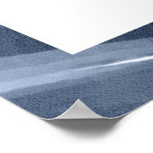 青エレガント歓迎バプテスマ確認 ポスター (角)