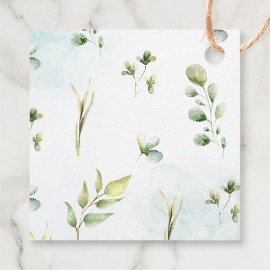 青エレガント気球ベイビーシャワーありがとう フェイバータグ (裏面)