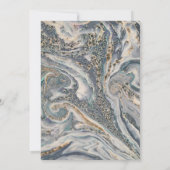 青エレガント水カラー海渦結婚の 招待状 (裏面)