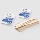 青エレガント水グラデーション色ラブ引用文結婚 ハンドファン (組立なし)