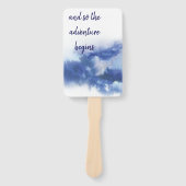 青エレガント水グラデーション色ラブ引用文結婚 ハンドファン (正面)