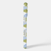 青エレガント水ドラゲ花模様モノグラム Case-Mate iPhoneケース (裏面 / 右)