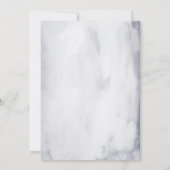 青エレガント水彩大理石結婚書跡 招待状 (裏面)