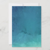 青エレガント水色の冬の雪の結婚invita 招待状 (裏面)
