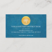 青エレガント水色の木ヨガと瞑想 名刺 (裏面)