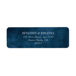 青エレガント水色の結婚差出人住所 ラベル