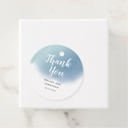 青エレガント水色グラデーション結婚の フェイバータグ (インサイチュ)