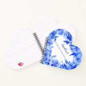 青エレガント水色バラハート ノートブック (内部)