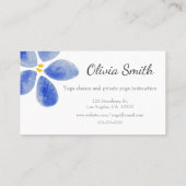 青エレガント水色フラワービジネス 名刺 (裏面)