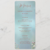 青エレガント水色フローラフラットメニュー メニュー (正面)