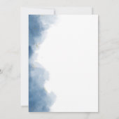 青エレガント水色フローラムスリム結婚ズ 招待状 (裏面)