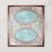 青エレガント水色フローラ座席表 プレイスカード (外部開封)