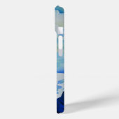 青エレガント水色フローラ牡丹 Case-Mate iPhoneケース (裏面 / 左)