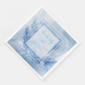 青エレガント水色フローラ結婚のナプキン (コーナー)