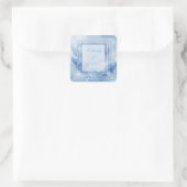 青エレガント水色フローラ結婚 スクエアシール (バッグ)