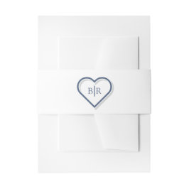 青エレガント水色フローラ結婚 招待状ベリーバンド