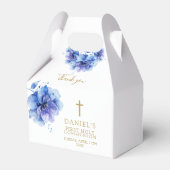 青エレガント水色フローラ聖餐式 フェイバーボックス (裏面サイド)