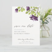 青エレガント水色フローラ金ゴールド保存日 セーブザデート (スタンド正面)