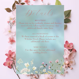 青エレガント水色フローラ エンクロージャーカード