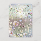 青エレガント水色フローラ エンクロージャーカード (裏面)
