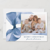 青エレガント水色ボウ2写真 シーズンカード (正面)
