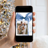 青エレガント水色ボウ3写真 シーズンカード