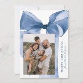 青エレガント水色ボウ3写真 シーズンカード (正面)