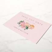 青エレガント水色植物保存日 箔招待状 (回転した状態)