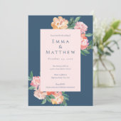 青エレガント水色植物園 招待状 (スタンド正面)