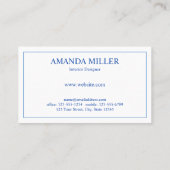 青エレガント水色目盛りモノグラム 名刺 (裏面)