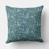 青エレガント水色花柄 クッション (裏面)